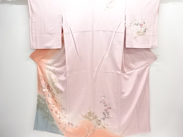 JAPANESE KIMONO / HOMONGI / FLORAL PLANTS